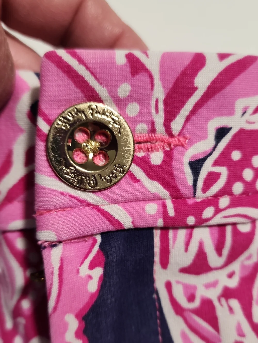 Lilly Pulitzer Pink & Navy Tropical Print Callahan Shorts